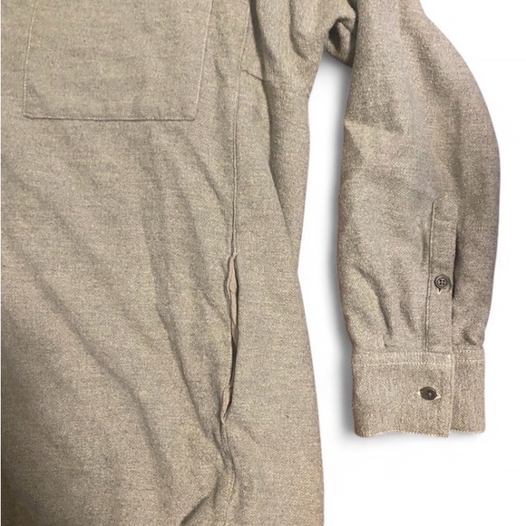 Madewell Shacket Women Large Grey Brushed Shirt Jacket Button Front Style B5225 - Picture 3 of 6